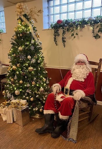 Professional Santa Claus character at a holiday event