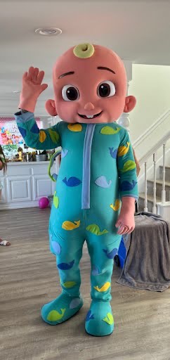 Cocomelon JJ character at toddler birthday party in Houston