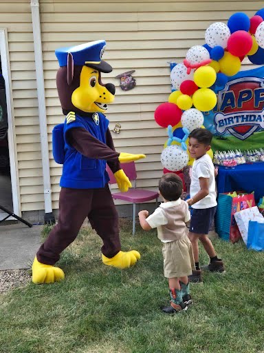 Paw Patrol character at birthday party