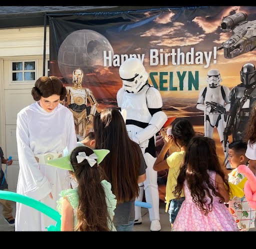 Star Wars character at birthday party